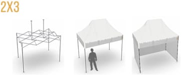 Carpa plegable rectangular de 2x3m