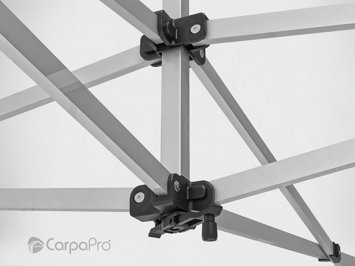Detalle del mástil central reforzado de la carpa CarpaPro